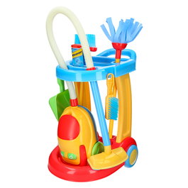 CBTOYS Carrito de limpieza PlayGo con aspirador eléctrico
