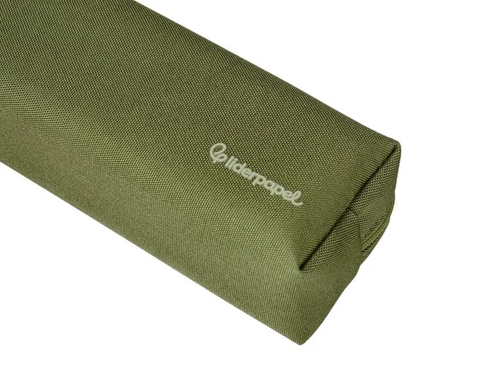 Liderpapel Estuche Portatodo Classic Rectangular con Asa 210x70mm Verde Militar