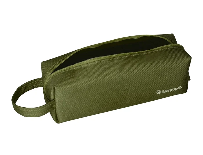 Liderpapel Estuche Portatodo Classic Rectangular con Asa 210x70mm Verde Militar