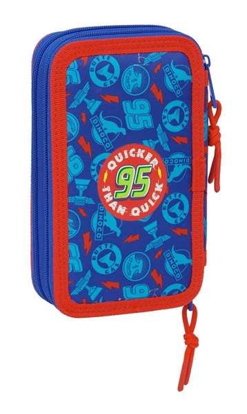 Safta Plumier Doble Pqño - Estuche con 29 Piezas Temáticas Cars, 12.5x19.5x4 cm, para Niños a Partir de 3 Años Safta Plumier Doble Pqño - Estuche con 29 Piezas Temáticas Cars, 12.5x19.5x4 cm, para Niños a Partir de 3 Años
