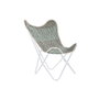 DKD Home Decor Sillón Mariposa Algodón y Hierro Azul