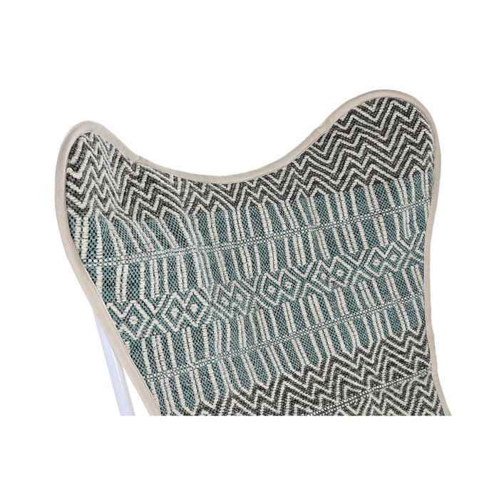 DKD Home Decor Sillón Mariposa Algodón y Hierro Azul