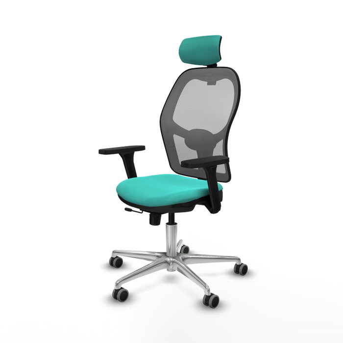 PIQUERAS Y CRESPO Silla de oficina Jorquera con mecanismo Sincro/Traslack, Turquesa y Gris
