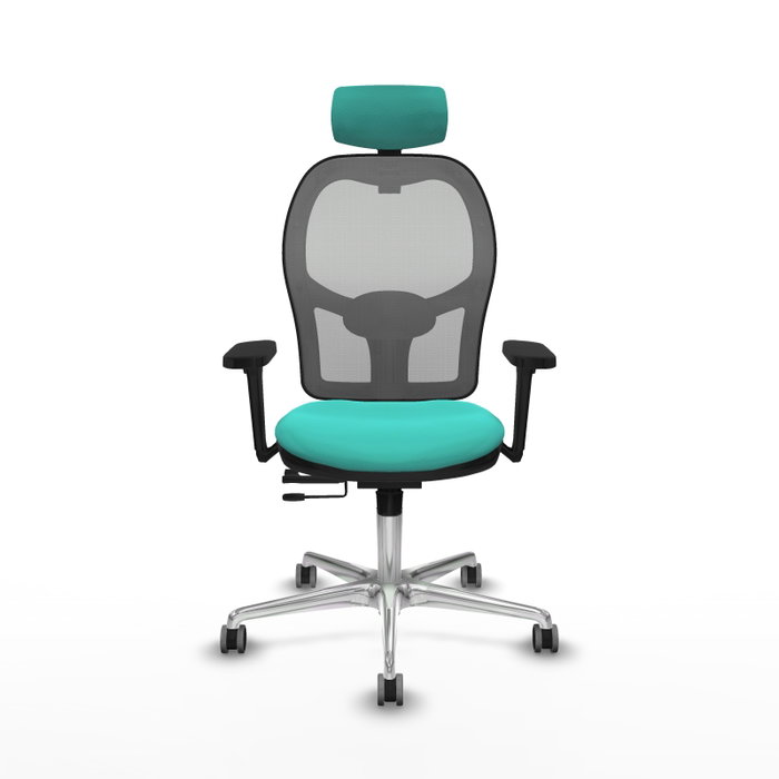 PIQUERAS Y CRESPO Silla de oficina Jorquera con mecanismo Sincro/Traslack, Turquesa y Gris