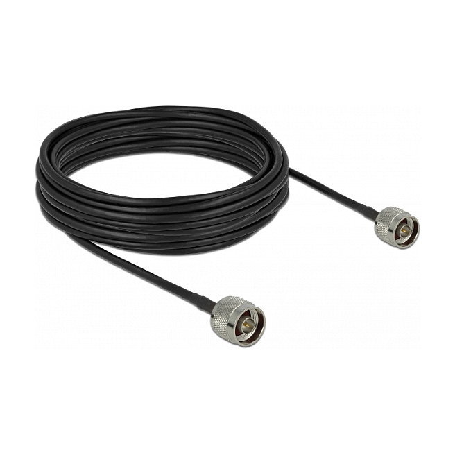 DeLOCK Cable Antena 10 m LMR195 N Macho a N Macho, 50 Ohm, Bajo Pérdida, Negro/Gris DeLOCK Cable Antena 10 m LMR195 N Macho a N Macho, 50 Ohm, Bajo Pérdida, Negro/Gris