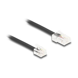 DeLOCK Cable Telefónico RJ45 Macho a RJ11 Macho, Negro, 2 Metros, 30 AWG