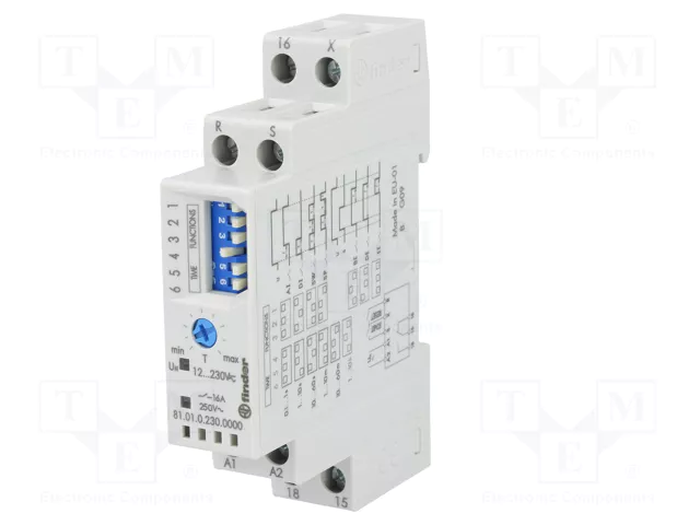 FINDER Relé de tiempo Serie 81, SPDT, 250VAC/16A, 12÷230VAC FINDER Relé de tiempo Serie 81, SPDT, 250VAC/16A, 12÷230VAC