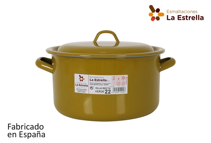 La Estrella Olla Recta con Tapa 22 cm Verde 25 x 14 x 29 cm (6 Unidades) La Estrella Olla Recta con Tapa 22 cm Verde 25 x 14 x 29 cm (6 Unidades)