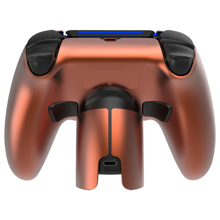 Deltaco Gaming GAM-199-ORANGECOPPER Mando Inalambrico PS5, PC, Android, iOS, con Puerto USB-C, Cable Desmontable, Bateria 1000 mAh, Color Naranja y Bronce
