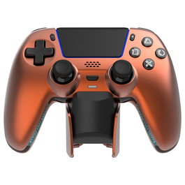 Deltaco Gaming GAM-199-ORANGECOPPER Mando Inalambrico PS5, PC, Android, iOS, con Puerto USB-C, Cable Desmontable, Bateria 1000 mAh, Color Naranja y Bronce