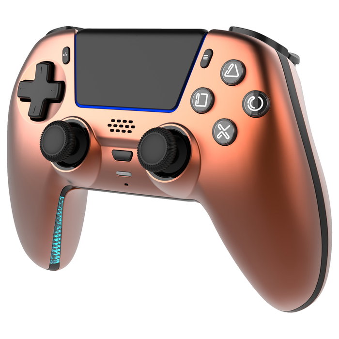 Deltaco Gaming GAM-199-ORANGECOPPER Mando Inalambrico PS5, PC, Android, iOS, con Puerto USB-C, Cable Desmontable, Bateria 1000 mAh, Color Naranja y Bronce
