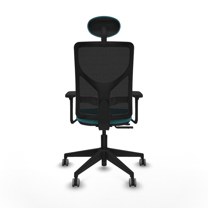 PIQUERAS Y CRESPO Silla de oficina Motilla con mecanismo Sincro/Traslack, Tela Turquesa y Malla Negra PIQUERAS Y CRESPO Silla de oficina Motilla con mecanismo Sincro/Traslack, Tela Turquesa y Malla Negra