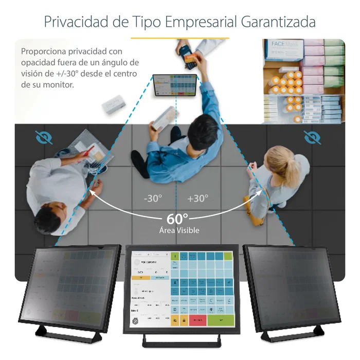 StarTech.com 1754-PRIVACY-SCREEN Filtro de Privacidad para Monitor de 43.2 cm (17") 5:4 - Protector Antirreflejos Reversible que Reduce la Luz Azul para Pantallas sin Marco
