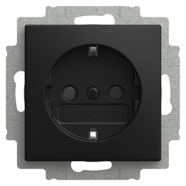 Busch-Jaeger 2CKA002013A5535 Enchufe SCHUKO Safety+ Busch-balance® SI Negro Mate Termoplástico IP20