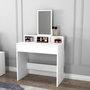 Hanah Home Mesa de Maquillaje Blanca con Espejo 80x85.9x40 cm