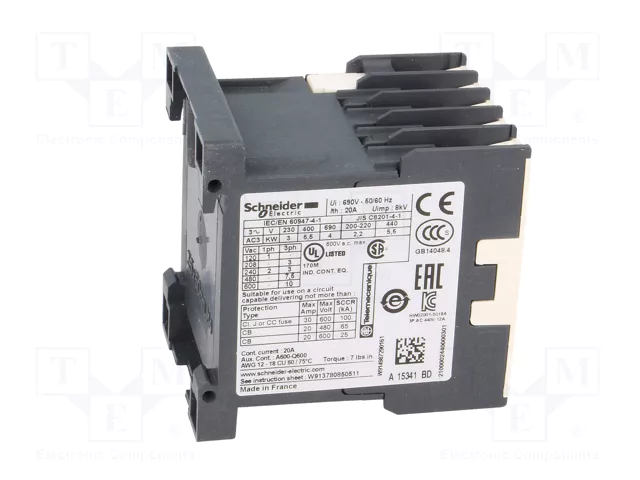 SCHNEIDER ELECTRIC LP1K1210BD Contactor TeSys K 3-polar 24VDC 12A