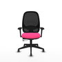 PIQUERAS Y CRESPO Silla de oficina Cilanco Rosa y Negro con mecanismo Sincro/Traslack