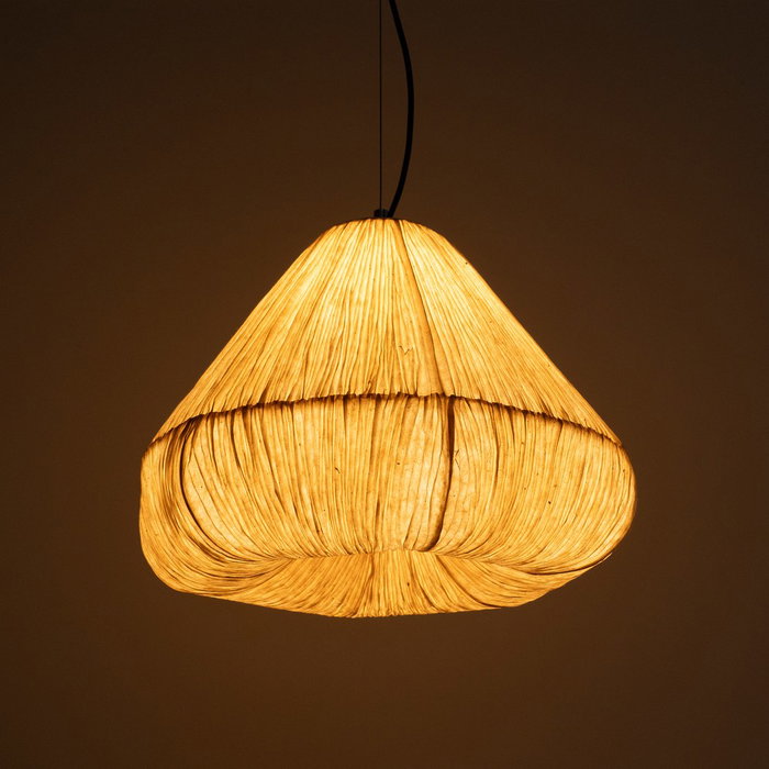 Lámpara Techo Beige Papel-Metal 49 X 49 X 40 cm Lámpara Techo Beige Papel-Metal 49 X 49 X 40 cm