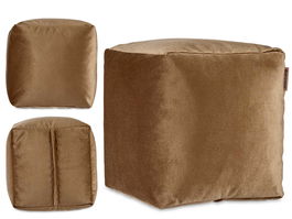 Giftdecor Puff Cuadrado Terciopelo Marron 30x30 cm (Set de 4)