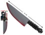 atosa Cuchillo Machete Accesorio para Disfraz, 41 cm con Sangre Ficticia, Gris