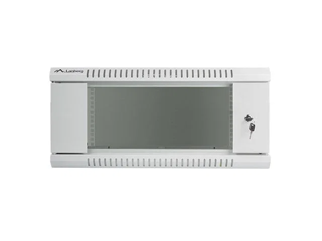 Lanberg WF01-6604-10S Armario Rack 4U Montaje Pared 19", 600x600 mm, Gris, Bloqueo Teclado, Capacidad 60 kg