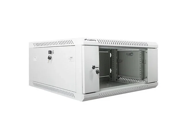 Lanberg WF01-6604-10S Armario Rack 4U Montaje Pared 19", 600x600 mm, Gris, Bloqueo Teclado, Capacidad 60 kg
