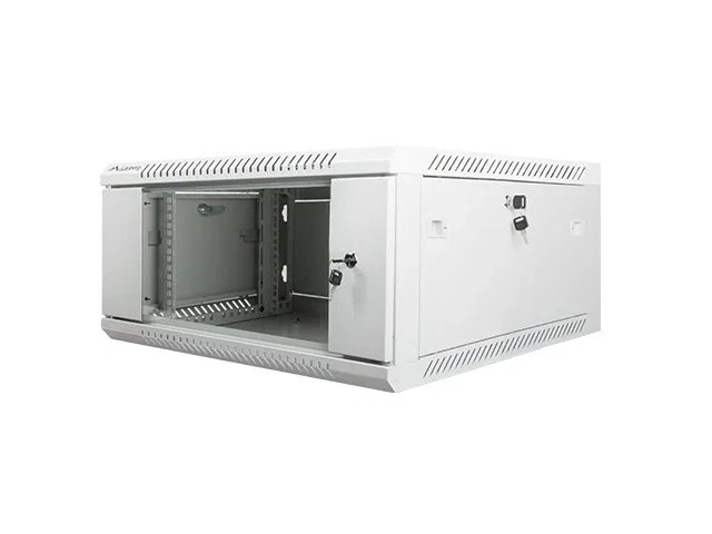 Lanberg WF01-6604-10S Armario Rack 4U Montaje Pared 19", 600x600 mm, Gris, Bloqueo Teclado, Capacidad 60 kg