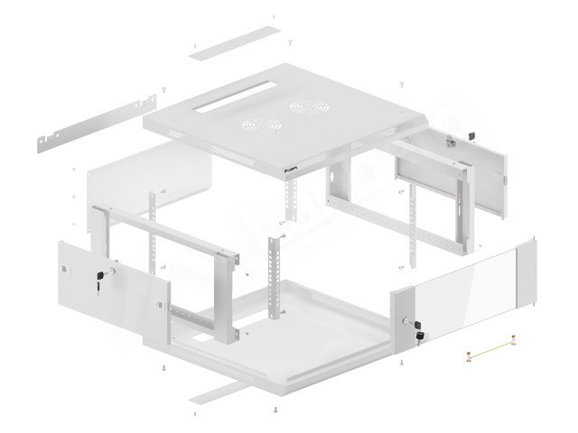 Lanberg Armario Rack Mural 19 pulg. 4U 600x600 Gris V2