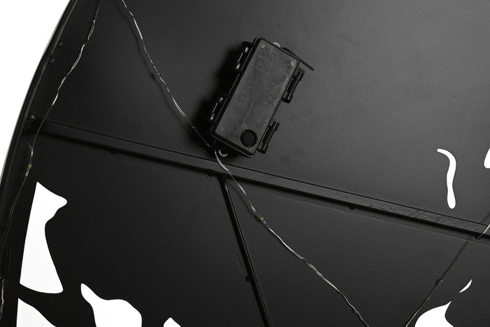 DKD Home Decor 2 x 99 x 99 cm Decoración Pared Loft Metal Led Negro Blanco (2 Unidades)