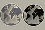 DKD Home Decor Decoración de Pared LED Mapamundi 99x99cm Set de 2 Piezas