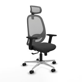 PIQUERAS Y CRESPO Silla de oficina Cilanco con mecanismo Sincro, Gris oscuro y Gris