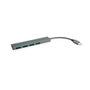 ROLINE Hub USB 3.2 Gen 1 14.02.5052, 4 puertos Type-A, conexión Type-C, Gris