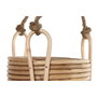 DKD Home Decor Set de 3 Maceteros Colgantes de Mimbre y Cuerda Natural
