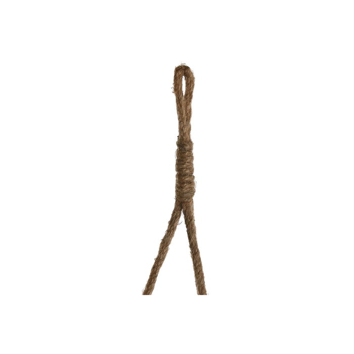 DKD Home Decor Set de 3 Maceteros Colgantes de Mimbre y Cuerda Natural