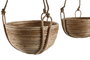 DKD Home Decor Macetero Balines Set de 3 Mimbre y Cuerda Natural 31x31x23 cm