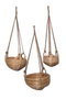 DKD Home Decor Macetero Balines Set de 3 Mimbre y Cuerda Natural 31x31x23 cm