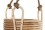DKD Home Decor Set de 3 Maceteros Colgantes de Mimbre y Cuerda Natural