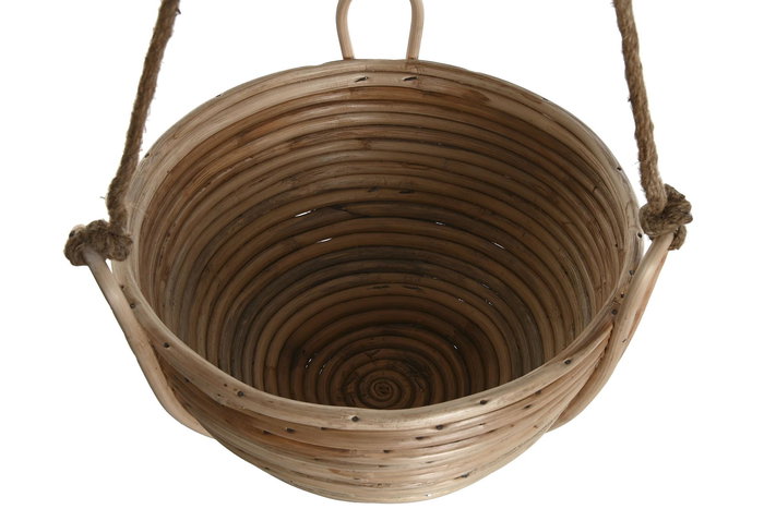 DKD Home Decor Macetero Balines Set de 3 Mimbre y Cuerda Natural 31x31x23 cm