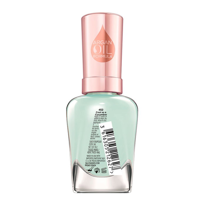 SALLY HANSEN Esmalte de Uñas COLOR THERAPY #452-Cool as a cucumber Tratamiento con Aceite de Argán 14.7 ml - Manicura Perfecta y Uñas Saludables