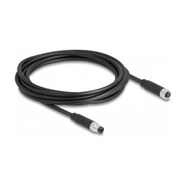 DeLOCK Cable M8 de 4 pines con codificación A, macho a hembra, 3 m