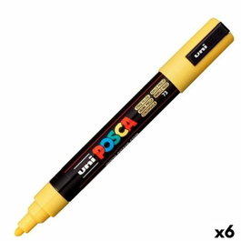 POSCA Marcador PC-5M Punta Forma de Bala Amarillo Pajizo (Set de 6)