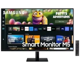 Samsung Monitor Inteligente Smart M5 S27DM500EU 27" Full HD, Smart TV, VA, HDR10, Gaming Hub, Microsoft 365, Altavoces 5W x2, Negro