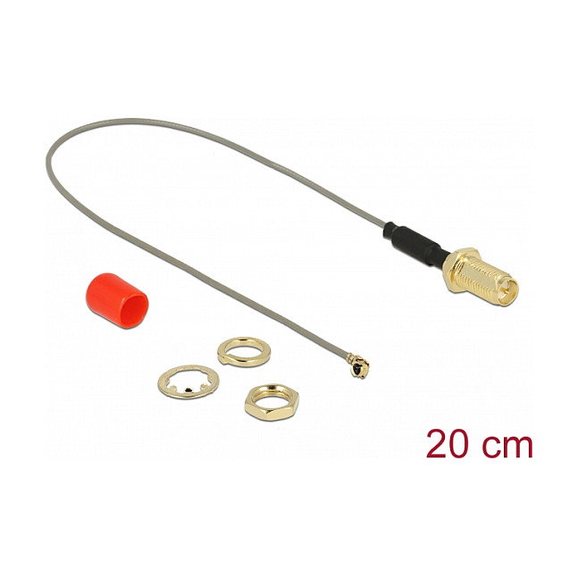 DeLOCK 89831 Cable coaxial RP-SMA hembra a I-PEX MHF I 20 cm