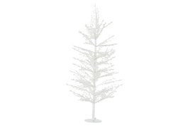 DKD Home Decor Árbol de Navidad LED de Metal Blanco 45x45x90 cm con 56 Luces