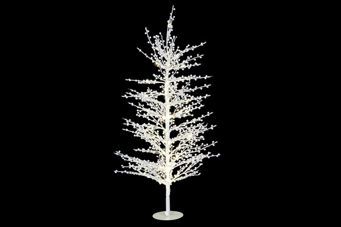 DKD Home Decor Árbol de Navidad LED de Metal Blanco 45x45x90 cm con 56 Luces