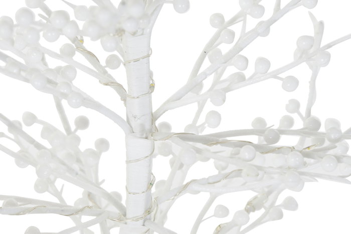 DKD Home Decor Árbol de Navidad LED de Metal Blanco 45x45x90 cm con 56 Luces
