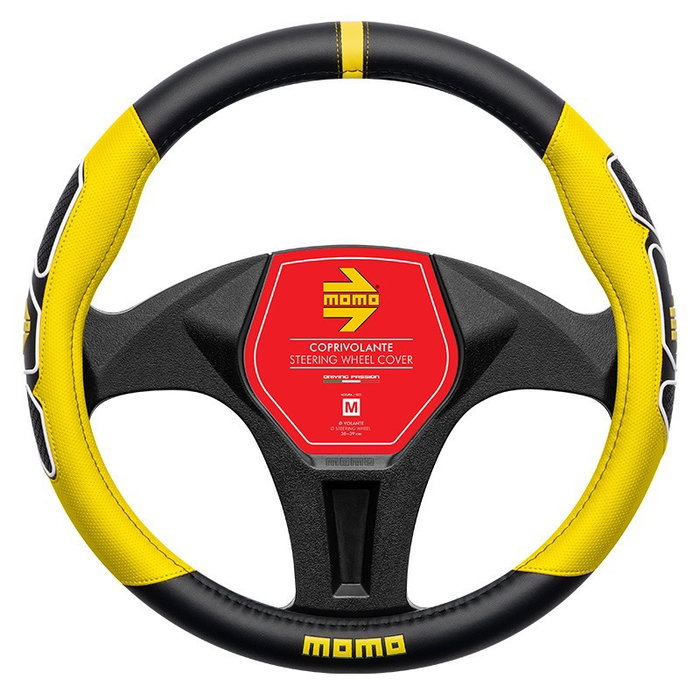 Momo Funda de Volante Fun Negro-Amarillo 38-39cm Momo Funda de Volante Fun Negro-Amarillo 38-39cm