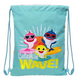 Bolsa Mochila con Cuerdas Baby Shark Surfing Azul Blanco 26 x 34 x 1 cm