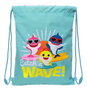 Bolsa Mochila con Cuerdas Baby Shark Surfing Azul Blanco 26 x 34 x 1 cm