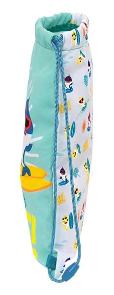 Bolsa Mochila con Cuerdas Baby Shark Surfing Azul Blanco 26 x 34 x 1 cm
